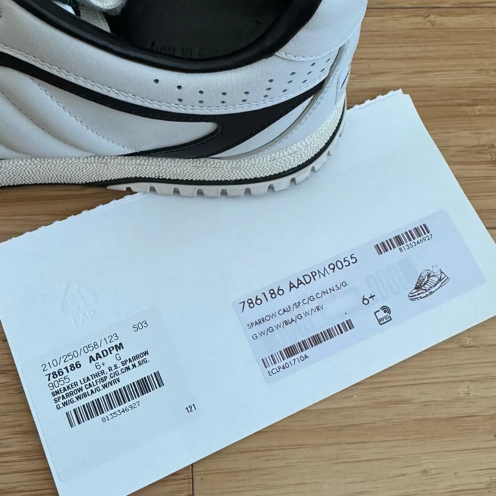 Gucci White and Black Men's Sneakers, real leather, size us 6,5 eu 40